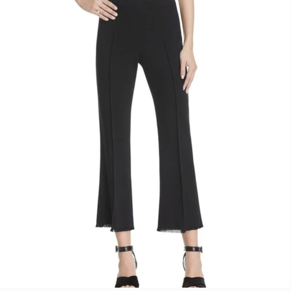 cinq a sept Pants - Cinq a Sept Nash Fringe Trousers 4 Black Pants Academia Career Work Dress Fray